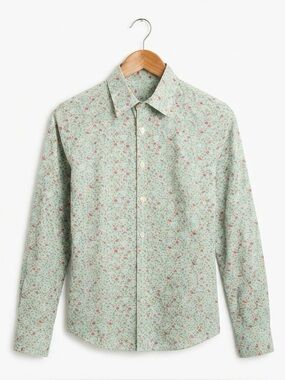 Women’s Ditsy Floral Button-Up Long Sleeve Blouse Small